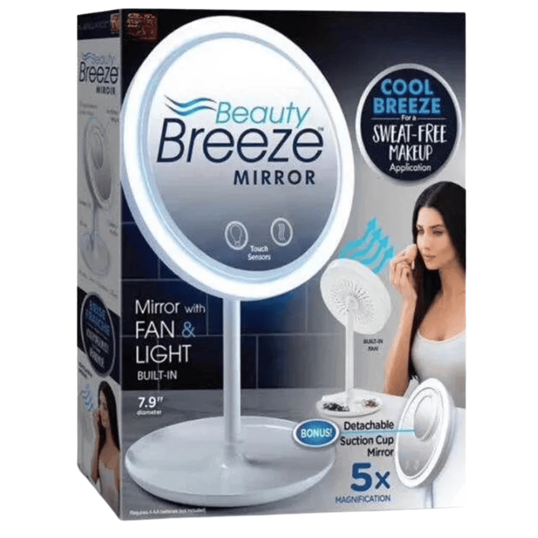 Espejo de Maquillaje LED 3 en 1 con Ventilador y Lupa 5X
